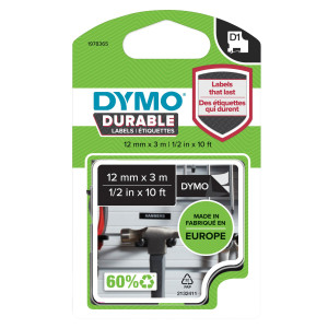 NASTRO DYMO TIPO D1 DURABLE (12MMX3MT BIANCO/NERO 1978365 COD. 1978365