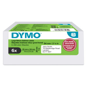 VALUE PACK 6 ROTOLI ETICHETTE LW PER INDIRIZZI 25 X 54MM BIANCO DYMO COD. 2177564