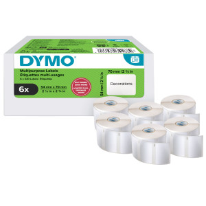 VALUE PACK 6 ROTOLI ETICHETTE MULTIUSO 54X70MM BIANCO (320 ETIC/RT DYMO LW COD. 2234188