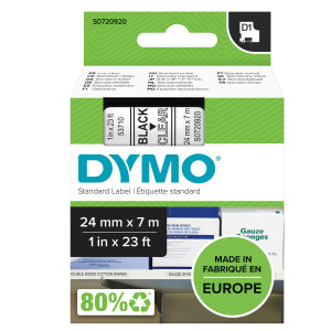 NASTRO DYMO TIPO D1 (24MMX7MT NERO/TRASPARENTE 537100 COD. S0720920