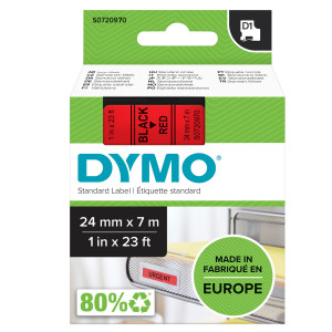 NASTRO DYMO TIPO D1 (24MMX7MT NERO/ROSSO 537170 COD. S0720970