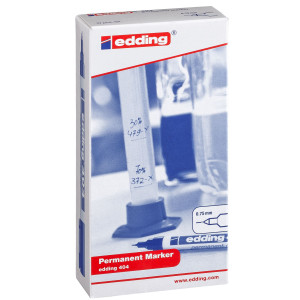 MARCATORE PERMANENTE EXTRA-FINE EDDING 404 PUNTA 0,75MM BLU COD. 4-404003 CONFEZIONE DA 10