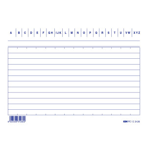100 SCHEDE RIGATE ORIZZONTALE 10.5X15CM E3126BL EDIPRO COD. E3126BL