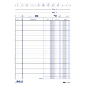 100 SCHEDE VERTICALE 21X15CM DARE/AVERE/SALDO E3336BL COD. E3336BL