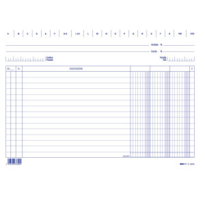 100 SCHEDE 3 COLONNE ORIZZONTALI 17X24CM E3369BL COD. E3369BL