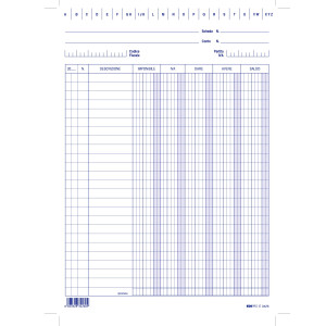 100 SCHEDE VERTICALI 24X17CM DARE/AVERE/SALDO/IVA E3426BL EDIPRO COD. E3426BL