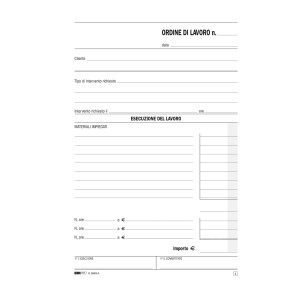 BLOCCO ORDINE DI LAVORO (INTERV. A DOMICILIO 50X2RIC 23X15CM E5663A COD. E5663A