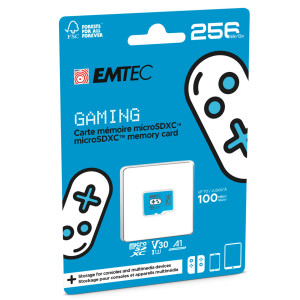 EMTEC MSD 256GB UHS-I U3 V30 A1 GAMING BLU COD. ECMSDM256GXCU3