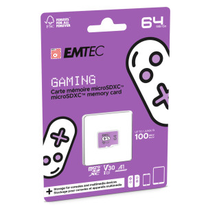 EMTEC MSD 64GB UHS-I U3 V30 A1 GAMING VIOLA COD. ECMSDM64GXCU3G