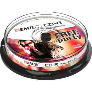 CD-R EMTEC 80MIN/700MB 52X SPINDLE (KIT 10PZ COD. ECOC801052CB