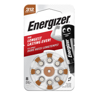 BLISTER 8 PILE PER APPARECCHI ACUSTICI 312 ZINC AIR ENERGIZER COD. E301431800