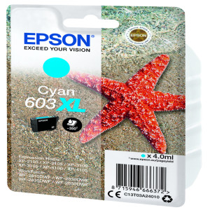 CARTUCCIA DI INCHIOSTRO EPSON CIANO SERIE 603XL STELLA MARINA COD. C13T03A24010