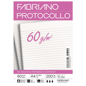 PROTOCOLLO 1RIGO 200FG 60GR F.TO A3 CHIUSO (21X29,7CM FABRIANO COD. 19100743