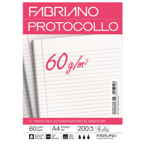 PROTOCOLLO 1RIGO C/MARGINE 200FG 60GR F.TO A3 CHIUSO (21X29,7CM FABRIANO COD. 19100744