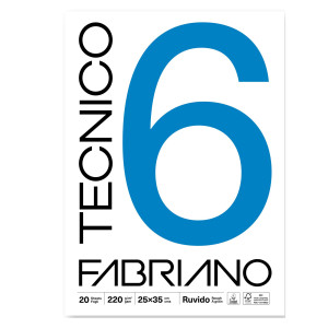 BLOCCO TECNICO 6 25X35CM 20FG 220GR RUVIDO FABRIANO COD. 09702535