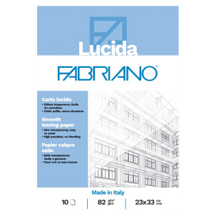 BLOCCO CARTA LUCIDA 23X33CM 82GR 10FG FABRIANO COD. 19100660 CONFEZIONE DA 25