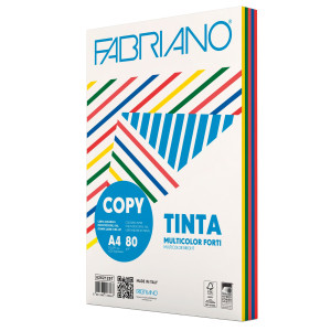 CARTA FABRIANO COLORE A4 80GR 250FG MIX 5 COLORI FORTI COD. 19100809