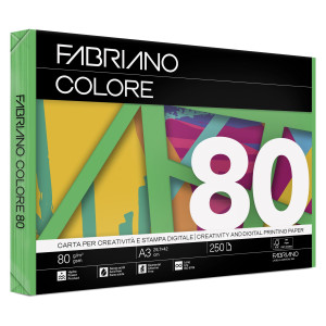 CARTA FABRIANO COLORE A3 80GR 250FG COL.FORTI VERDE COD. 74129742