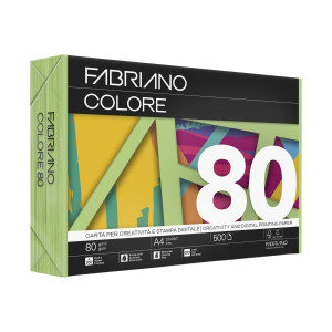 CARTA FABRIANO COLORE A4 80GR 500FG COL.FORTI VERDE PISELLO COD. 74221297
