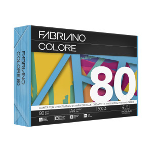 CARTA FABRIANO COLORE A4 80GR 500FG COL.FORTI AZZURRO COD. 74321297