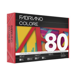 CARTA FABRIANO COLORE A4 80GR 500FG COL.FORTI ROSSO COD. 74521297
