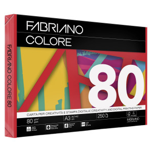 CARTA FABRIANO COLORE A3 80GR 250FG COL.FORTI ROSSO COD. 74529742