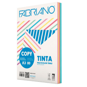 CARTA FABRIANO COLORE A3 80GR 250FG MIX 5 COLORI TENUI FABRIANO COD. 19100812
