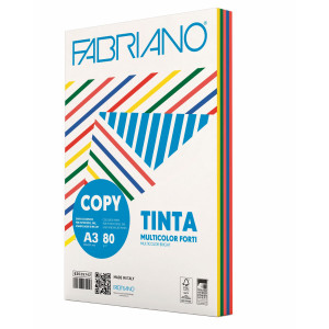 CARTA FABRIANO COLORE A3 80GR 250FG MIX 5 COLORI FORTI COD. 19100810