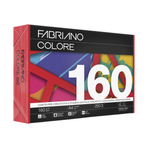 CARTA FABRIANO COLORE A4 160GR 250FG COL.FORTI ROSSO COD. 74516021