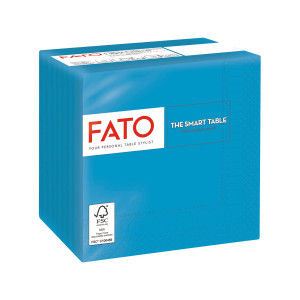 100 TOVAGLIOLI CARTA 24X24CM 2 VELI TURCHESE FATO COD. 82232003
