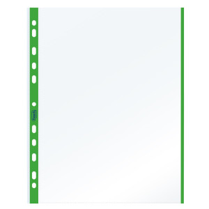 10 BUSTE FORATE 21X29.7CM C/BANDA COLORE VERDE 01/0165 COD. 100460031