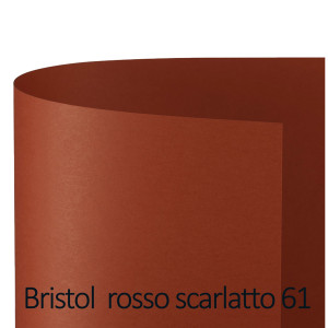 CONF.25 CARTONCINO BRISTOL COLOR 200GR 50X70CM SCARLATTO 61 FAVINI COD. A35C012