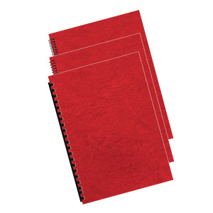 100 COPERTINE A4 CARTONCINO GROFFRATO SEMILPELLE 250G ROSSO FELLOWES COD. 5370305