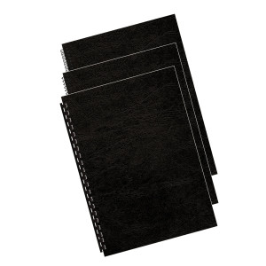 100 COPERTINE A4 CARTONCINO GROFFRATO SEMILPELLE 250G NERO FELLOWES COD. 5370405