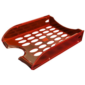 VASCHETTA PORTACORRISPONDENZA FORATE E040 ROSSO TRASP.FELLOWES COD. E040TR