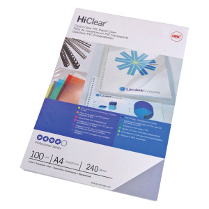 100 COPERTINE HI-CLEAR 240MIC A4 TRASPARENTE NEUTRO COD. CE012480