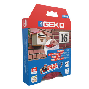 NASTRO BIADESIVO OUTDOOR MISTER ATTACH 19MMX5M GRIGIO/ROSSO GEKO COD. 8200800002