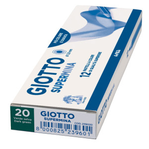 PASTELLO GIOTTO SUPERMINA MONOCOLORE VERDE SELVA 20 COD. 239020 CONFEZIONE DA 12