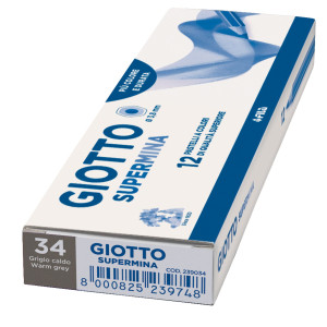 PASTELLO GIOTTO SUPERMINA MONOCOLORE GRIGIO CALDO 34 COD. 239034 CONFEZIONE DA 12