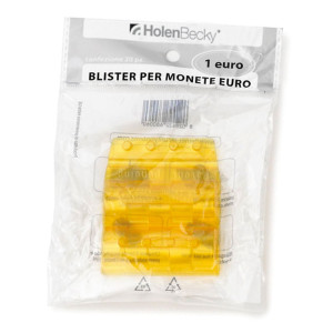BLISTER 20 PORTAMONETE IN PVC 1EURO GIALLO COD. 8006/20
