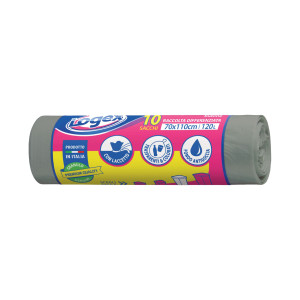10 SACCHI IMMONDIZIA 70X110CM 120LT HD 16MIC GRIGIO LOGEX COD. C5LX-2006S