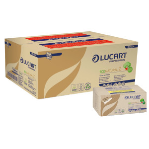 PACCO DA 220 ASCIUGAMANI PIEGATI A Z ECONATURAL LUCART COD. 864036U CONFEZIONE DA 18