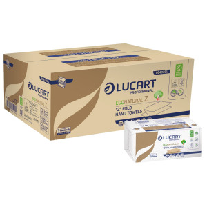 PACCO DA 220 ASCIUGAMANI PIEGATI A Z ECONATURAL LUCART COD. 864036U CONFEZIONE DA 18