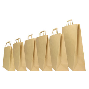 BLISTER 25 SHOPPERS 22X10X29CM AVANA NEUTRO PIATTINA COD. 031298