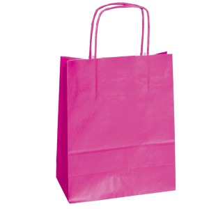 25 SHOPPERS CARTA KRAFT 26X11X35CM TWISTED MAGENTA COD. 037467