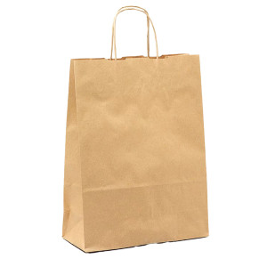 25 SHOPPERS CARTA BIOKRAFT 22X10X29CM NEUTRO CORDINO AVANA COD. 067044