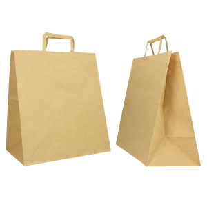 SCATOLA 250 SHOPPERS CARTA BIOCRAFT 28X17X32CM FLAT LARGE AVANA COD. 072611