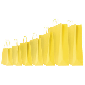 25 SHOPPERS CARTA KRAFT 36X12X41CM TWISTED GIALLO COD. 073861
