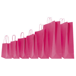 25 SHOPPERS CARTA KRAFT 36X12X41CM TWISTED MAGENTA COD. 073885