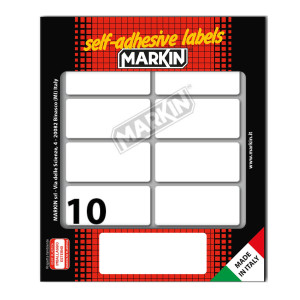 ETICHETTA ADESIVA BIANCA 56X26MM (10FOGLI X 10ETICHETTE MARKIN COD. 10040 CONFEZIONE DA 25